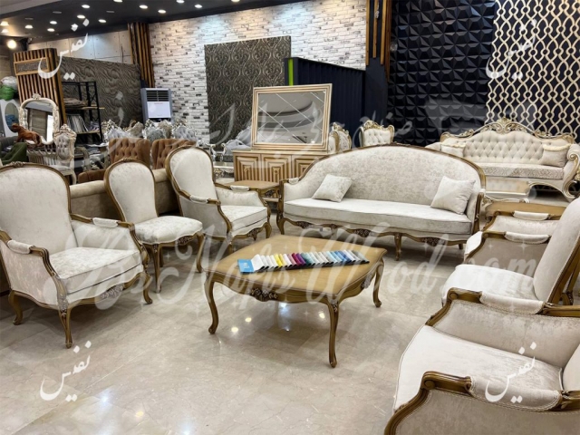 استیل/کلاسیک، راش/گردو، پیک فوم، مدل فرانسوی گل ریز