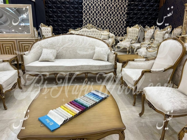 استیل/کلاسیک، راش/گردو، پیک فوم، مدل فرانسوی گل ریز