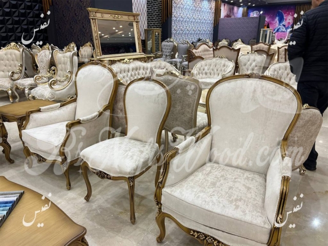 استیل/کلاسیک، راش/گردو، پیک فوم، مدل فرانسوی گل ریز